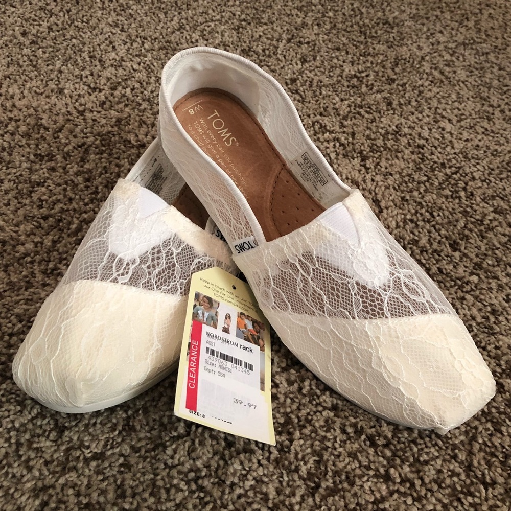 NWT White Lace Toms